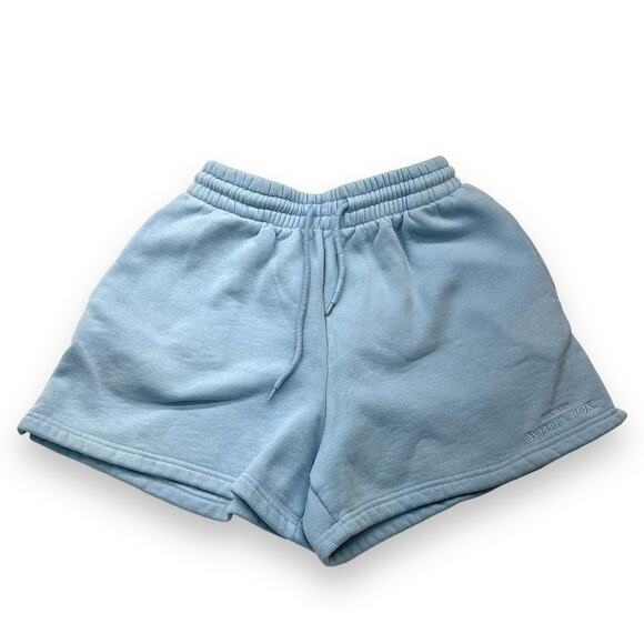 White Fox Shorts Women's L Blue Comfy Pull On Loungewear - Picture 1 of 10